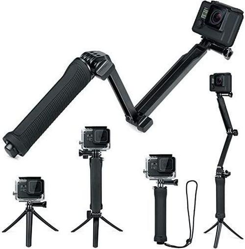FiTSTILL, FitStill Waterproof 3 Way Tripod for Go Pro Hero 11/10/9/8/7/6/5/4/3/2/1 Session and Other Action Cameras, Detachable Extendable Pole with Hand Grip Stand
