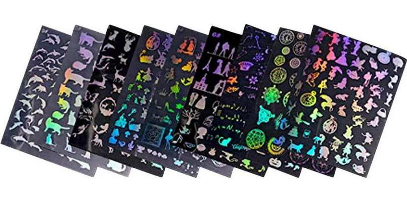 Fitlyiee, Fitlyiee Personalize Resin Supplies Kit,Holographic Molds Making Stickers,for Resin Craft (Random Style) (9 Sheets)