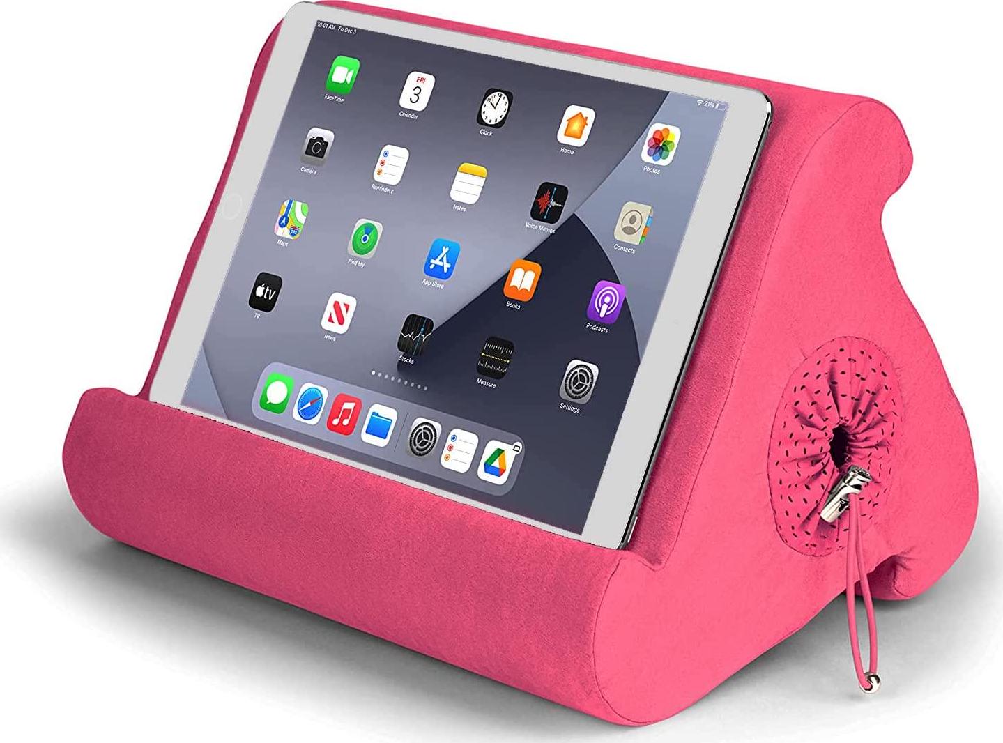 Flippy, Flippy Multi-Angle Soft Pillow Lap Stand for iPads, Tablets, eReaders, Smartphones, Books, Magazines, Pink