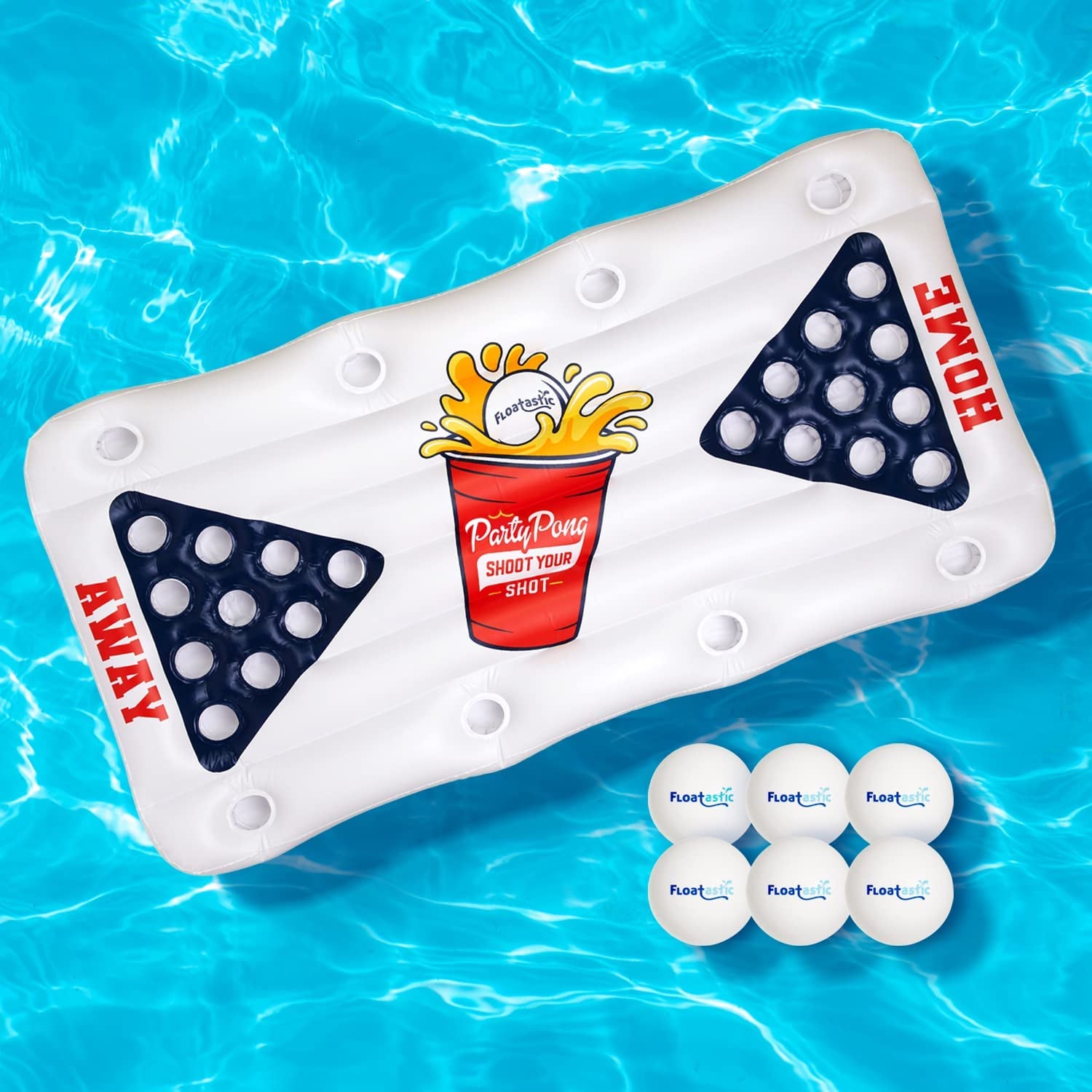 Floatastic, Floatastic Inflatable Beer Pong Pool Float - Pool Beer Pong Float, Pool Pong, Floating Beer Pong - Pool Floats Adult Size, Pool Toys for Adults, Pool Games for Adults, Pool Accessories for Adults