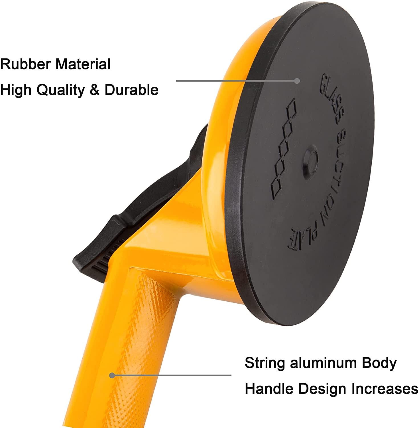 KUNTICA, Floor Gap Fixer Tool for Laminate Floor Gap Repair Include Premium Quality Heavy Duty Aluminum Suction Cup and Fiberglass Handle Rubber Mallet (Yellow) - Can't Use on Scraped Surface Floor
