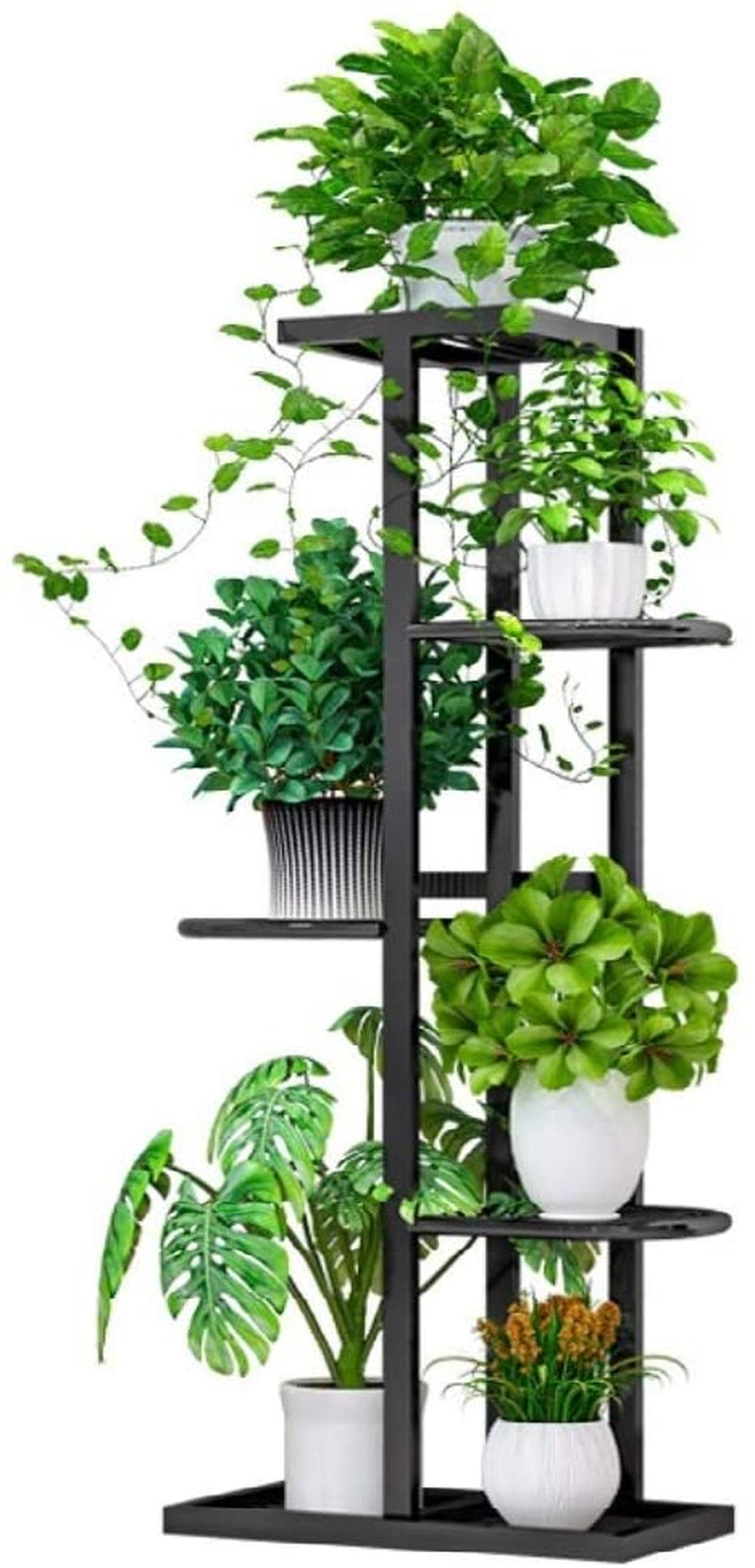 WEENINE, Flower Plant Stand Indoor 5 Tier Metal Plant Stand Flower Pots Stander Display Pots Holder (Black)