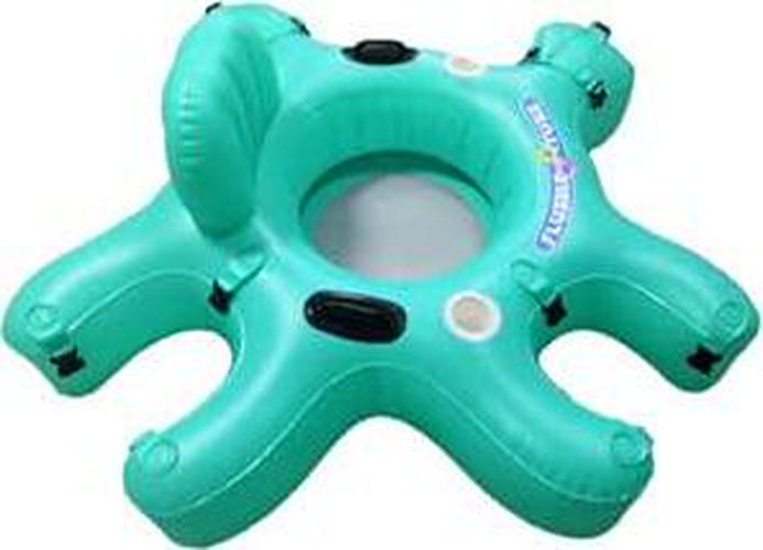 Fluzzle Tube, Fluzzle Tube 4.0 Back Rest and XL MESH Bottom, 24 Gauge 6P Free Vinyl, 2 Cup Holders and 2 Handles (Teal)