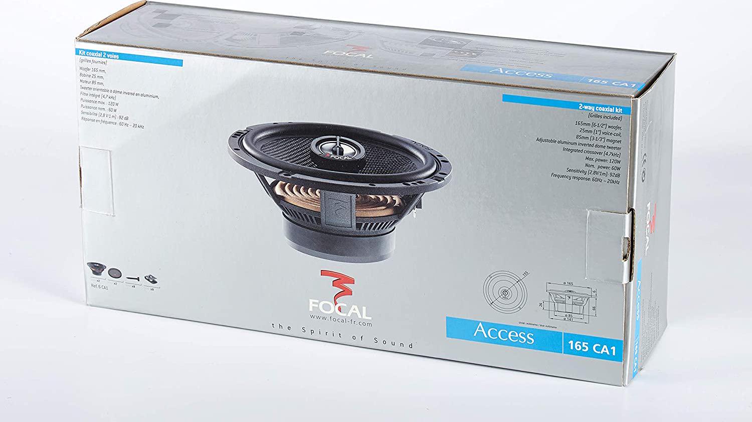 Focal, Focal Access 165CA1 Coaxial Car Speaker 2-Way Alu Dome Woven Glass Cone w/Grilles