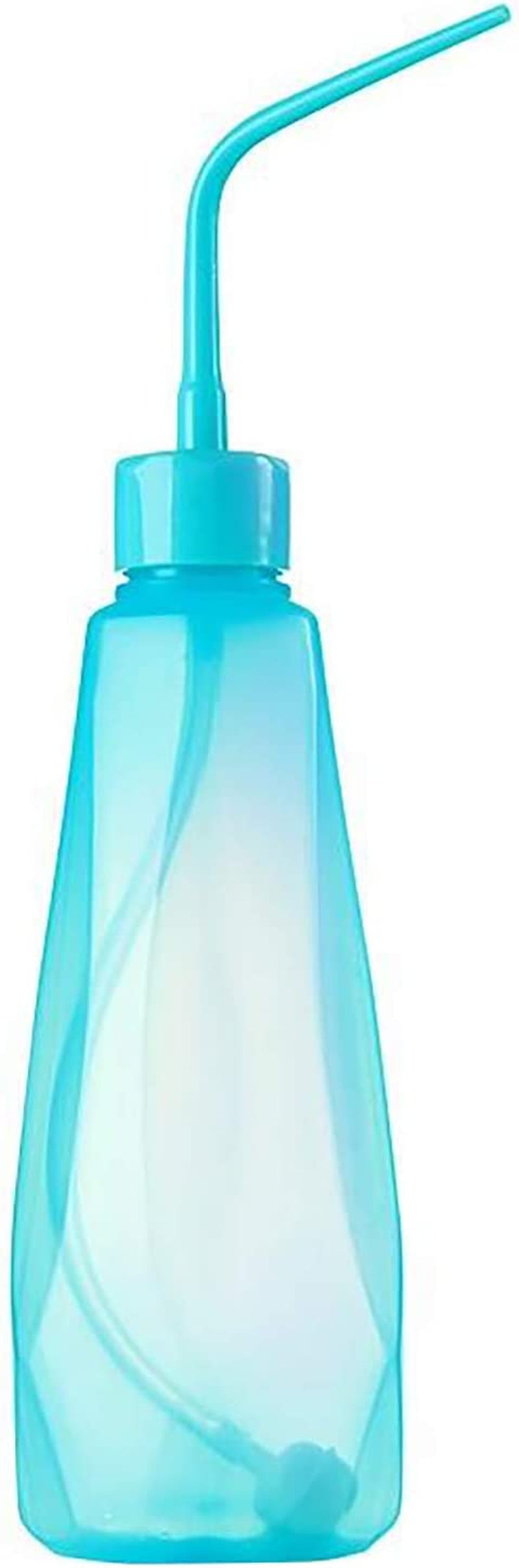 Fodattm, Fodattm 480Ml 16Oz Plastic Succulent Watering Can Bottle with Soft Tube and Ball Shape Suck Head Bend Mouth Squeeze Bottle Micro Landscape Watering Tools Supply (Blue)