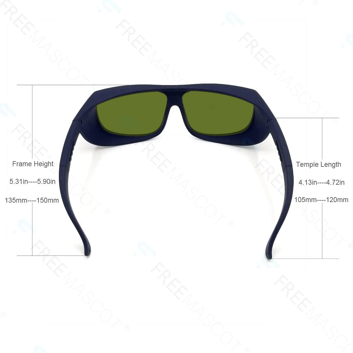 FreeMascot, FreeMascot Professional OD 8+ 190nm-450nm/800nm-1100nm Wavelength Laser Safety Glasses for Typical 405nm, 445nm, 808nm, 980nm, 1064nm 1070nm, 1080nm Laser Light (Style 5)