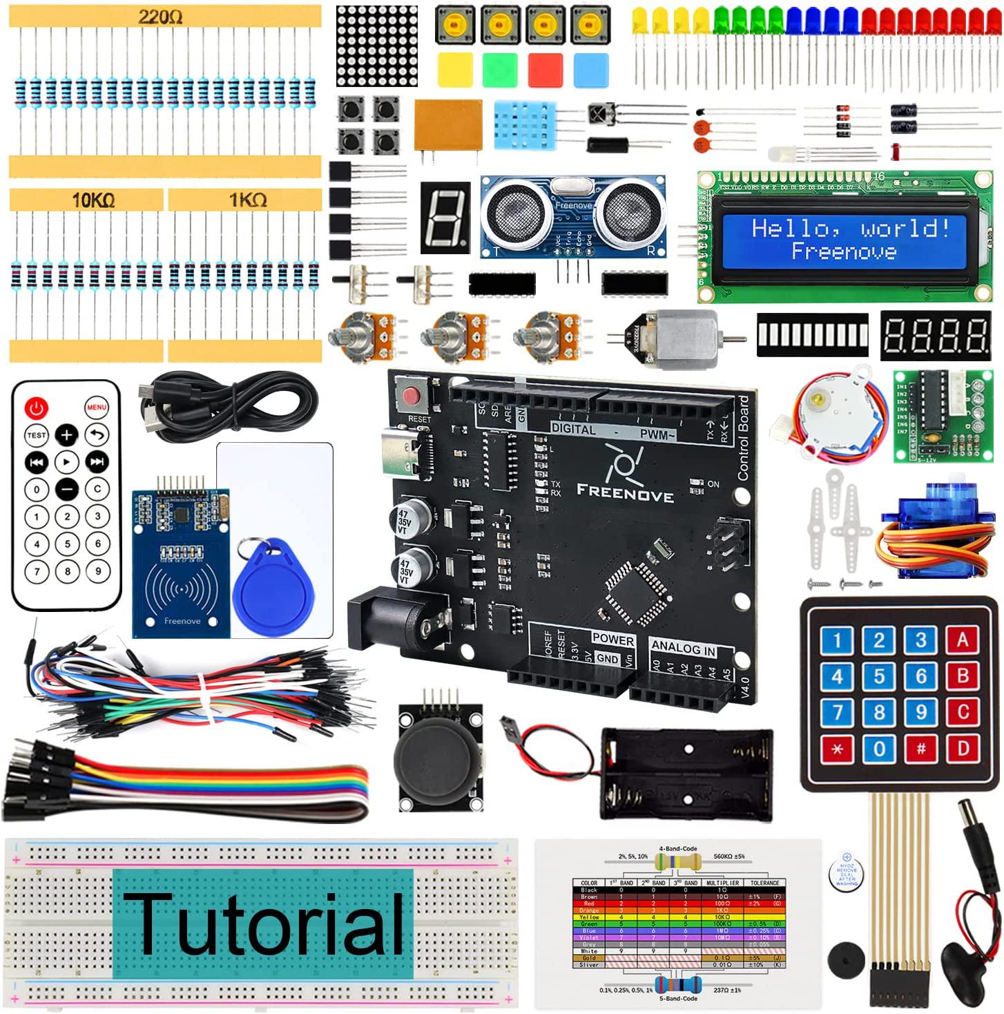 Freenove, Freenove RFID Starter Kit V2.0 with Board V4 (Compatible with Arduino IDE), 267-Page Detailed Tutorial, 198 Items, 49 Projects