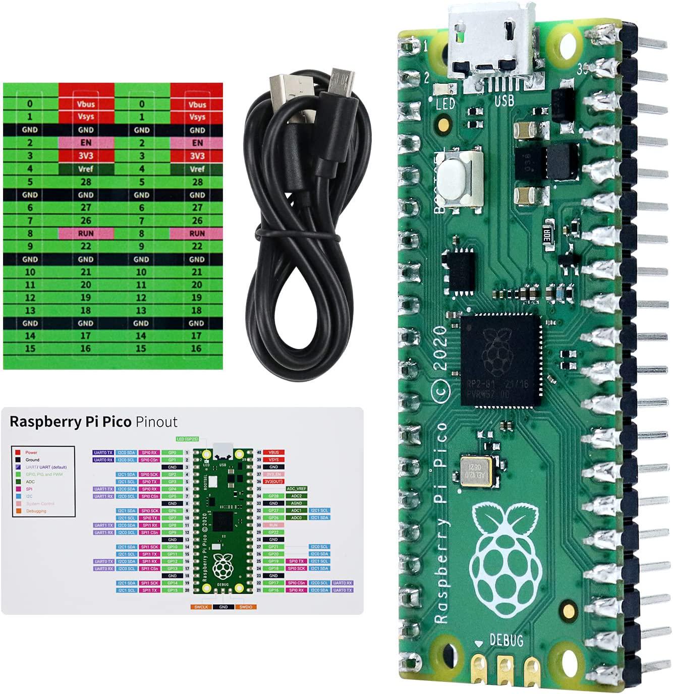 Freenove, Freenove Raspberry Pi Pico (Compatible with Arduino IDE) Pre-Soldered Header, Development Board, Python C Java Code, Detailed Tutorial, Example Projects