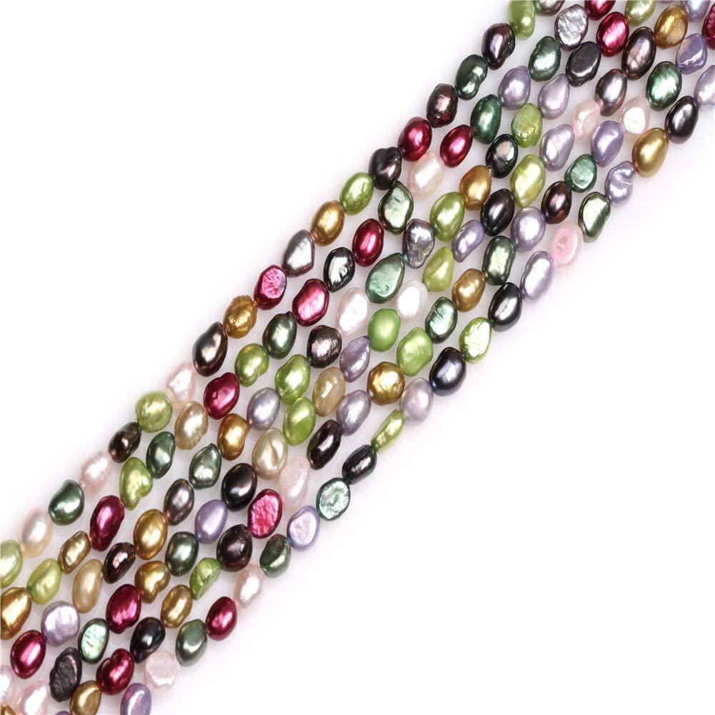 JOE FOREMAN, Freshwater Cultured Pearl Beads for Jewelry Making Gemstone Semi Precious 5-6mm Freeform Mixed Color 15 Dyed Color JOE FOREMAN