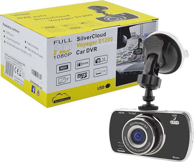 PNI, Full HD 1080p 3 car auto Video Recorder SilverCloud Voyager S1200 Dash Cam