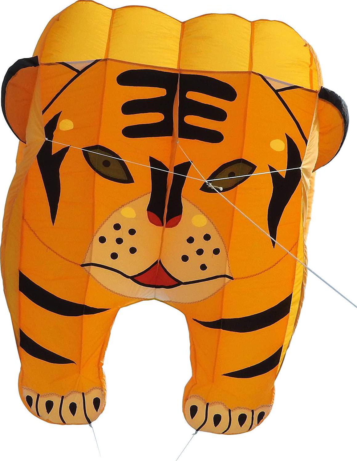 Fullfar, Fullfar Tiger 3D Kite for Adult, Soft Nylon Material Parafoil Kite for Kids. Easy to Fly 244×39 inch with Kite String and Backpack, Perfect Kite for The Beach or Park.