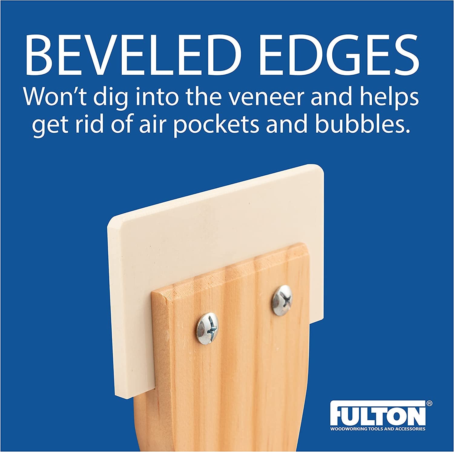 Fulton, Fulton Veneer Scraper with Beveled Edges and Hardwood Handle for Applying Veneer to Substrates