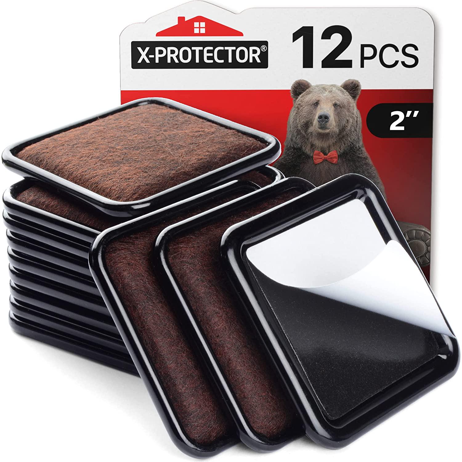 X-Protector, Furniture Sliders for Hardwood Floors X-Protector 12 PCS 2 Furniture Floor Protectors Premium Furniture Casters Table Feet Pads Carpeted Pads Under Furniture Moving Furniture Pads Sliders!