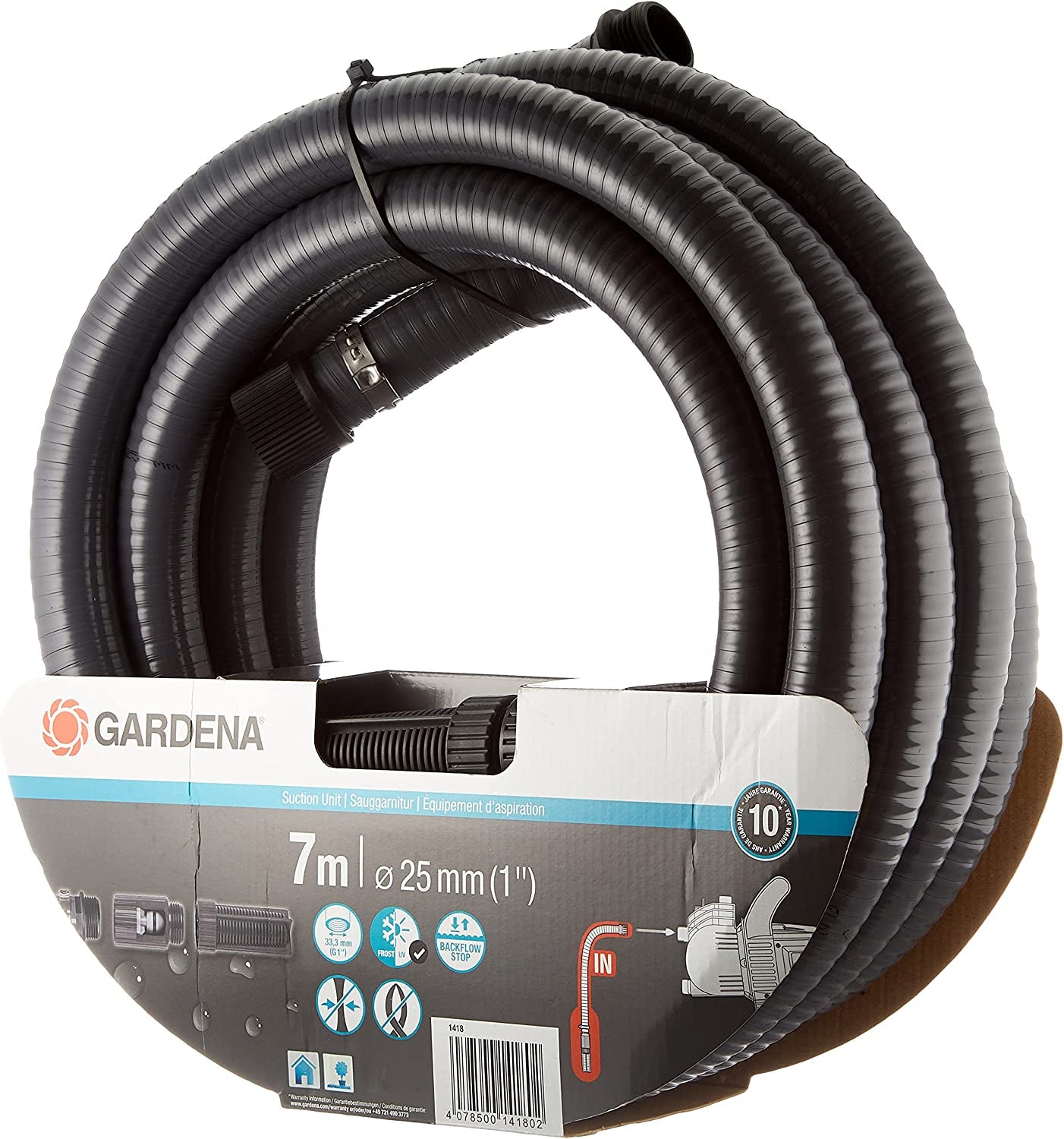 Gardena, GARDENA Suction Unit 7 M, Black, 29.99X19.98X19.98 Cm