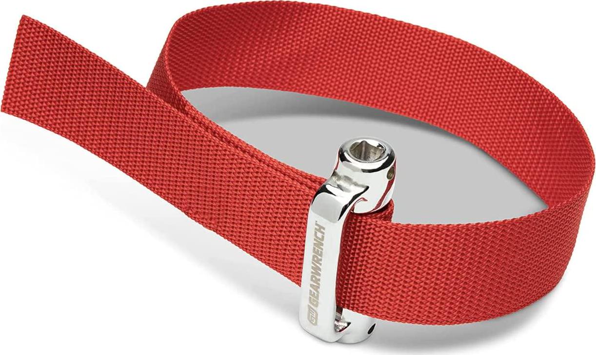 GEARWRENCH, GEARWRENCH 3/8 and 1/2 Drive Heavy-Duty Oil Filter Strap Wrench, 3529D, Red