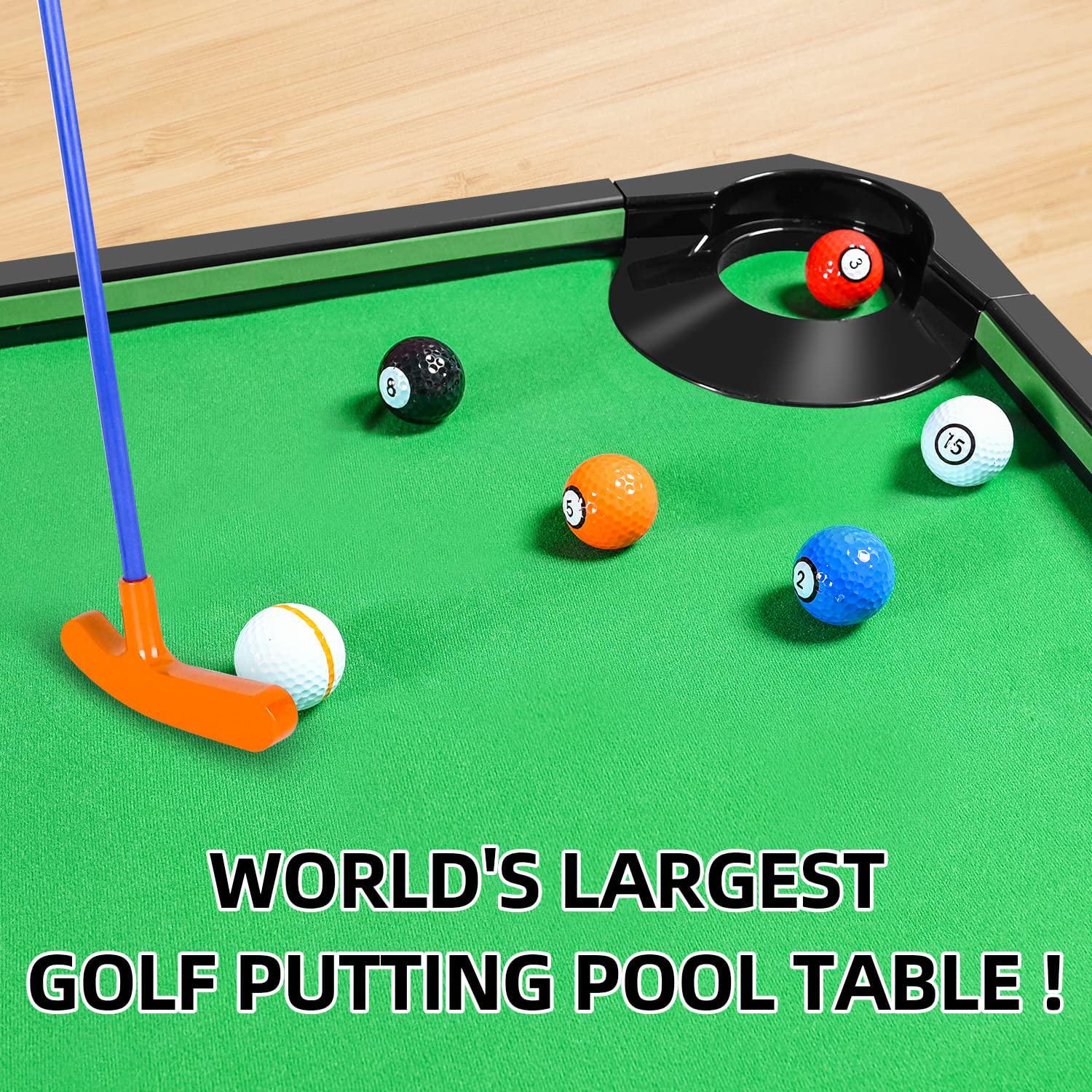 GOODLYSPORTS, GOODLYSPORTS Golf Pool Indoor Games-World's Largest Golf Putting Pool Table! Unique Golf Games for Kids! The Best Pool Games for Family!