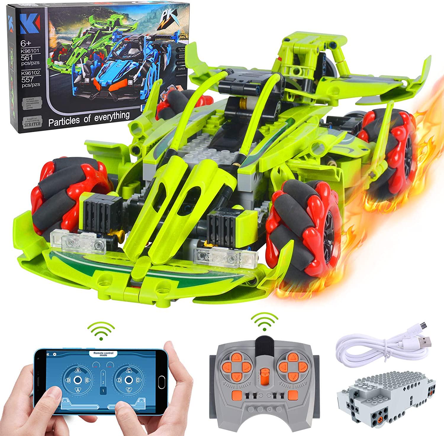 GRESAHOM, GRESAHOM Remote Control Building Kit,Programmable Engineering Learning Building Set 561PCS,360°Rotating Racing Car with 2.4Ghz App Controlled Stunt 4x4 Car for Kids 6+Year Old