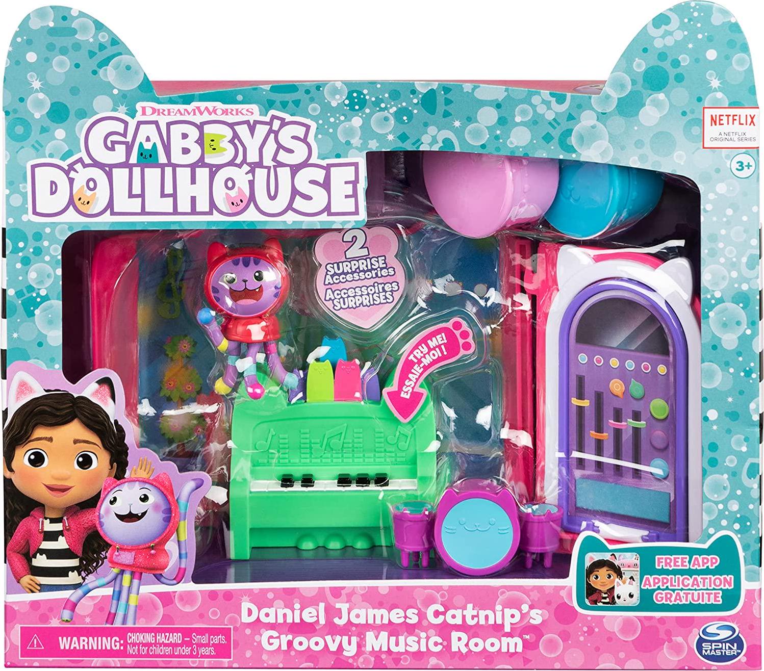 Gabby's Dollhouse, Gabby's Dollhouse Deluxe Room Groovy Music Room Playset, Multicolor