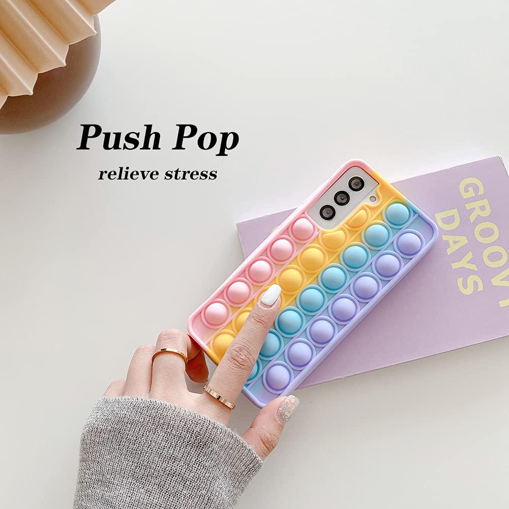floseg, Galaxy Note 10 Case,Push Pop Bubble Fidget Sensory Toy,Stress Anxiety Relief Items,Fun Gifts for Adults and Children (Samsung note10)
