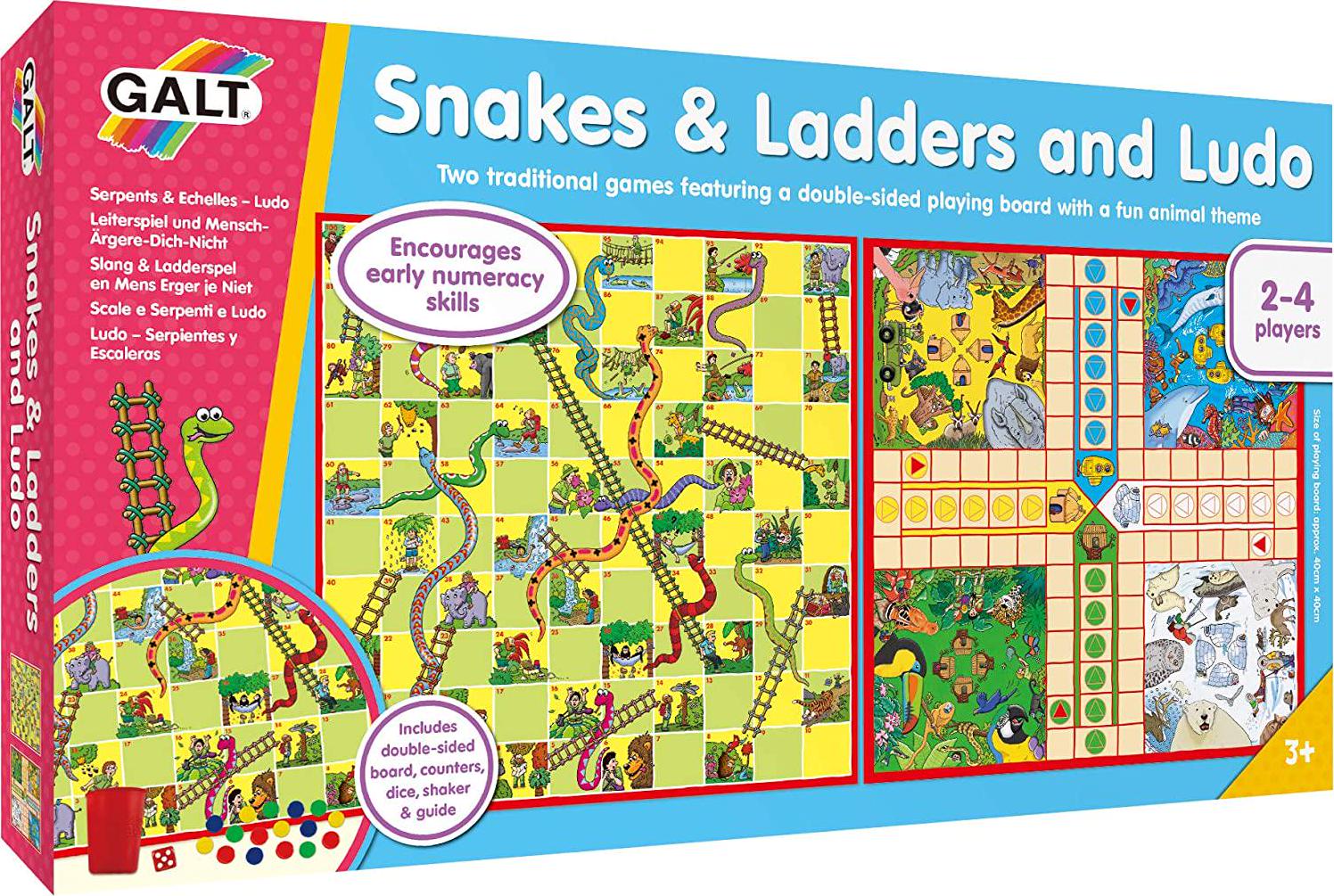 Galt, Galt Toys, Snakes and Ladders and Ludo, Classic Board Game, Ages 3 Years Plus, 2-4 Players