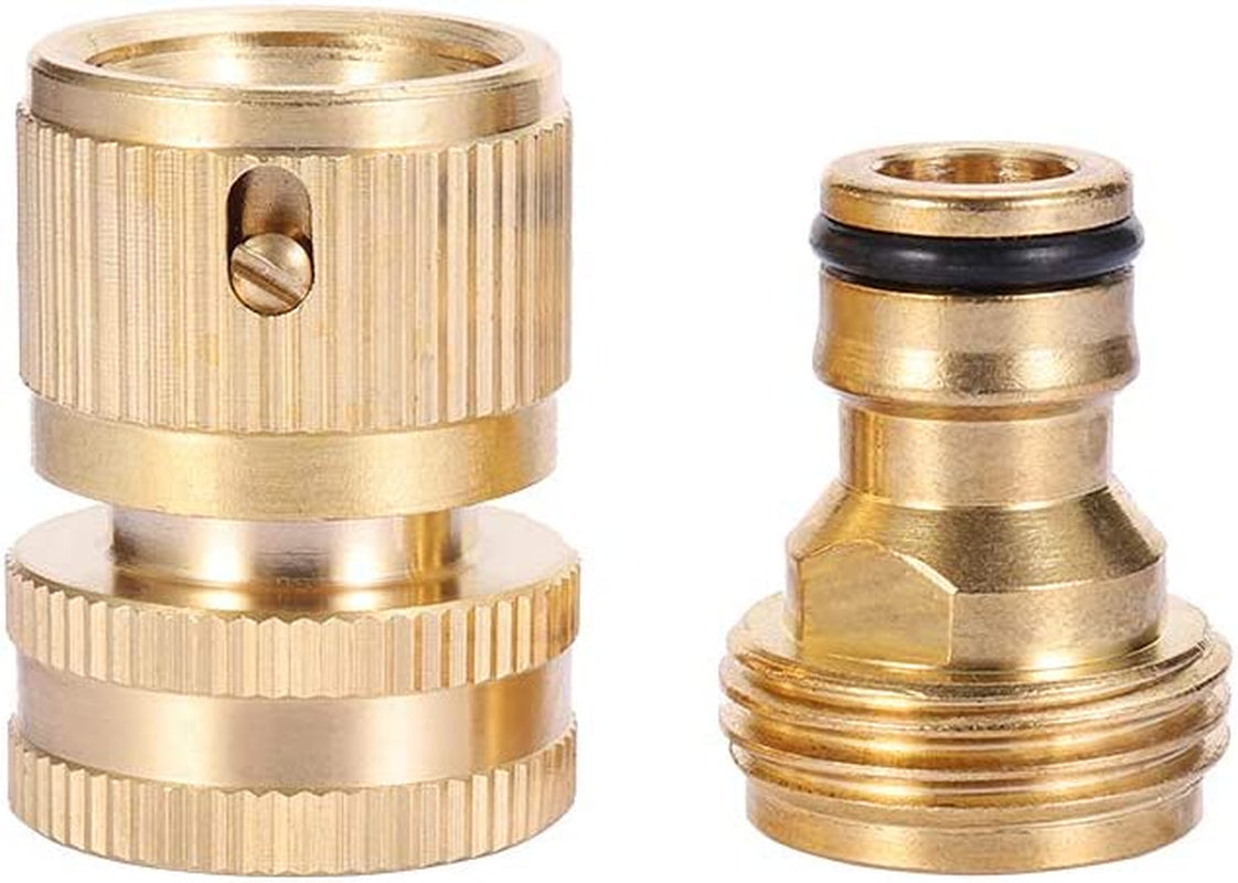 MaoFa, Garden Hose Quick Connector Brass Quick Hose End Connector Garden Hose Nozzle Connect Kit,Quick Disconnect Hose Fittings Male and Female(3Sets)