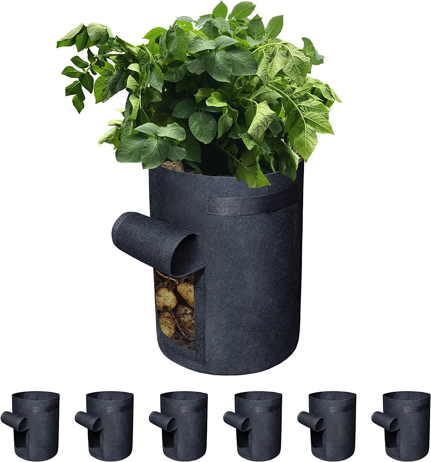 gardzen, Gardzen 2-Pack 40 Gallon Grow Bags, Aeration Fabric Pots with Handles, Pot for Plants