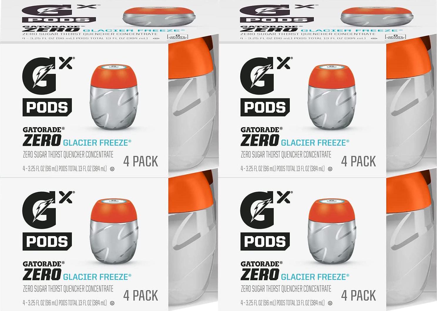 Gatorade, Gatorade G Zero GX Pods, Glacier Freeze, 3.25oz Pods (16 Pack)