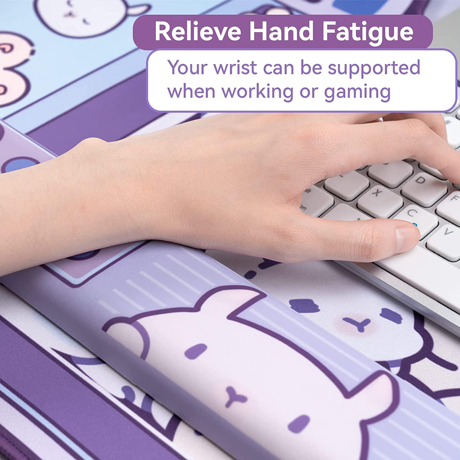 GeekShare, GeekShare Bunny Wrist Rest Support Mouse Pad Set- Non-Slip Rubber Base and Lightweight Memory Foam Wrist Rest for Keyboard and Mouse, Perfect for Gaming,or Home Office Work(Mousepad and Wrist Rest)