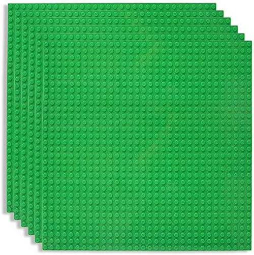 General Jim's, General Jim s Classic Green Baseplate for Brick Building Creations, 10in x 10in, Large Building Base for Kids and Adults (6 Pieces)