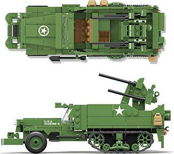 General Jim's, General Jim s WW2 Military Building Blocks Toy Truck Set - M16 MGMC Half Track Anti-Aircraft - Military Brick Building Set