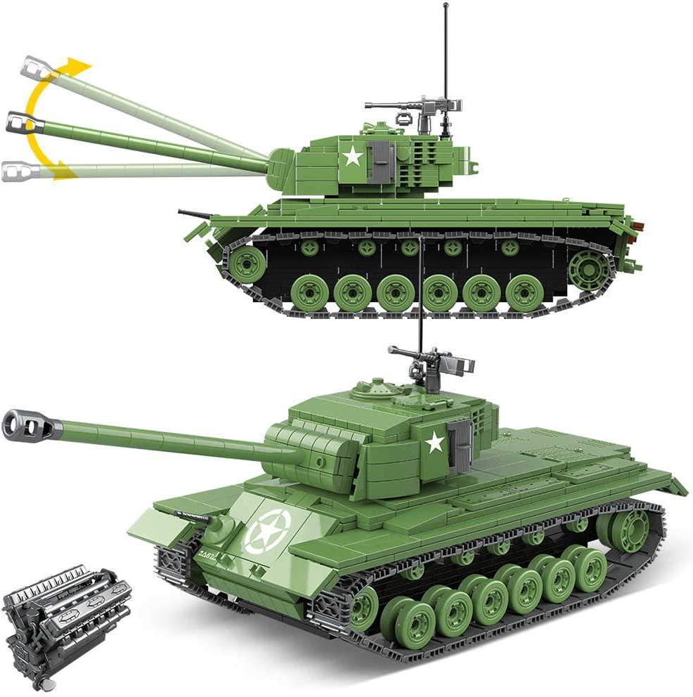 General Jim's, General Jim s WW2 USA M26 Pershing Anti-Aircraft Tank - Military Building Blocks Model Tank Set