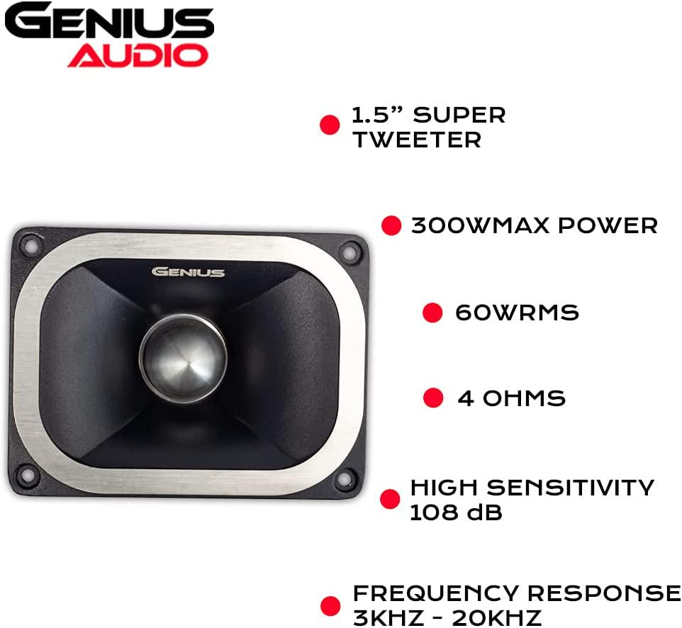 Genius, Genius GPRO-T01 1.5 300 Watts-Max Tweeter Car Audio Aluminium Diaphragm 4-Ohms