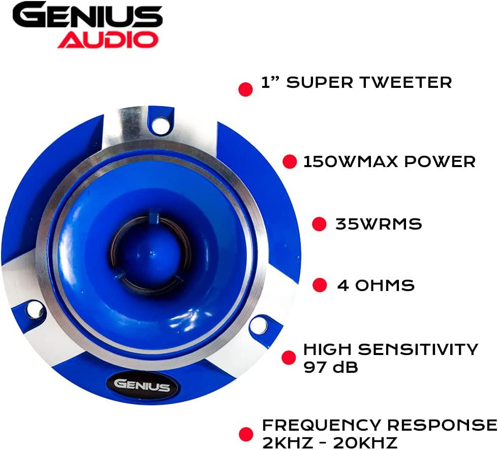 Genius, Genius GPRO-T05 1 150 Watts-Max Tweeter Car Audio Aluminium Diaphragm 4-Ohms Pair