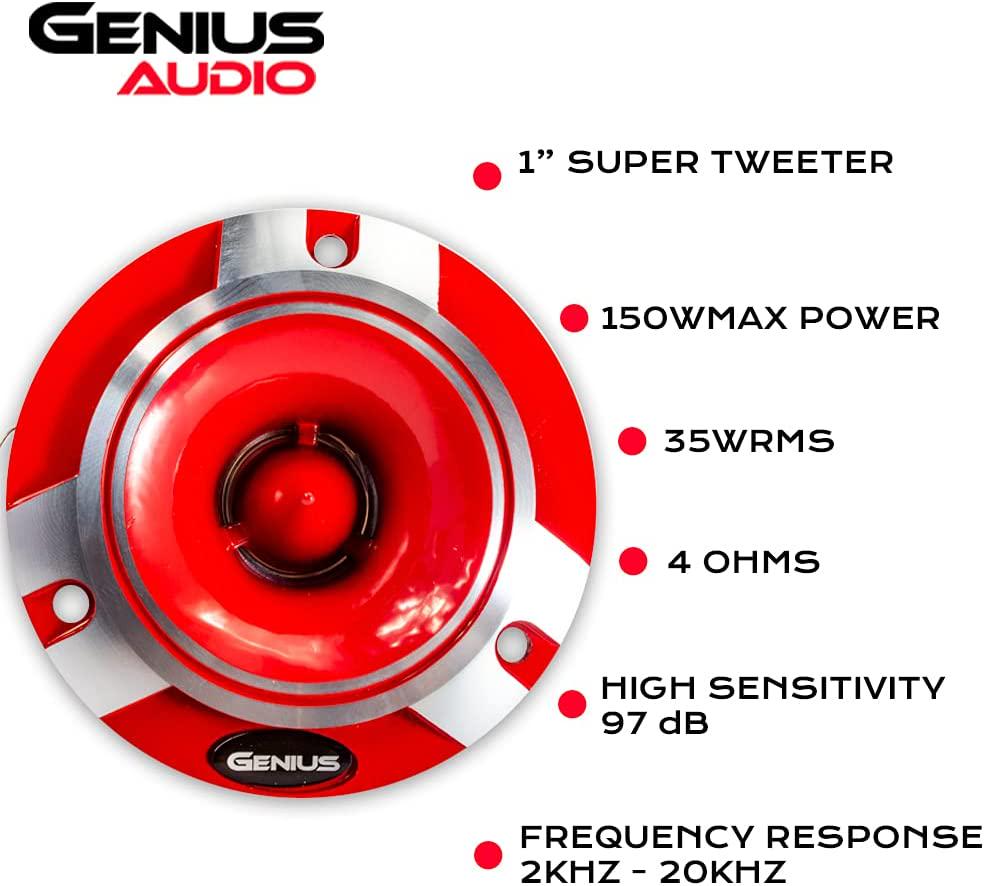 Genius, Genius GPRO-T06 1 150 Watts-Max Tweeter Car Audio Aluminium Diaphragm 4-Ohms Pair