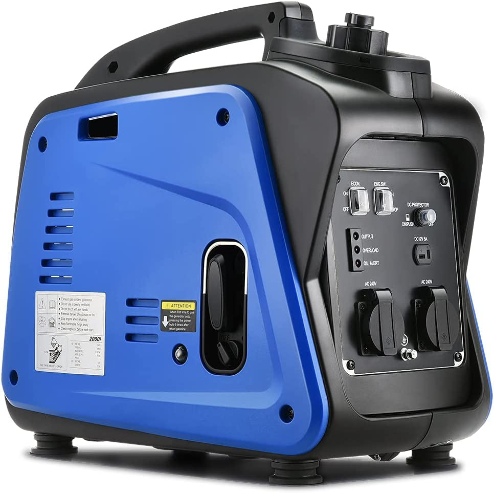 GenTrax, Gentrax Inverter Generator - 2.0Kw Max, 1.7Kw Rated, 100% Pure Sine Wave, Petrol, Portable for Camping Home - Blue