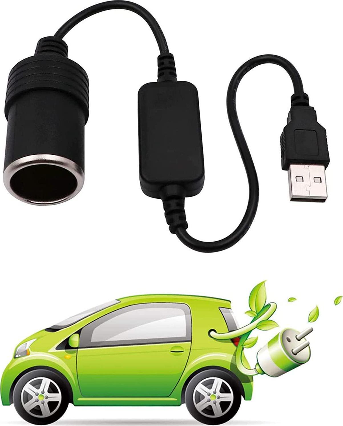 Gernian, Gernian USB A Male to 12V Car Lighter Socket Female Converter Cable 2-Pack