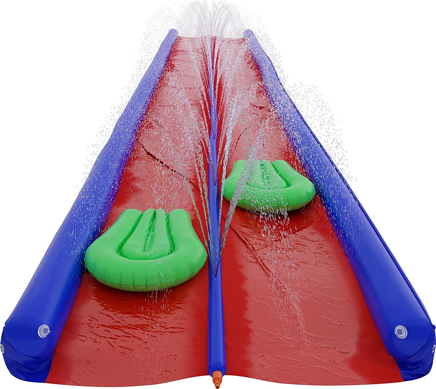 stargo, Giant Backyard Water Spraying Slip and Slide, 25 Feet Slide with 2 Inflatable Sliding inflatables with Built in Sprinkler, Outdoor Sprinkler and Slide