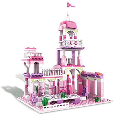 BRICK STORY, Girls Princess Castle Building Blocks Toys Building Kit with Palace King's Banquet Pink Bricks Toys 254 Pieces Construction Toy for Kids Age 6+