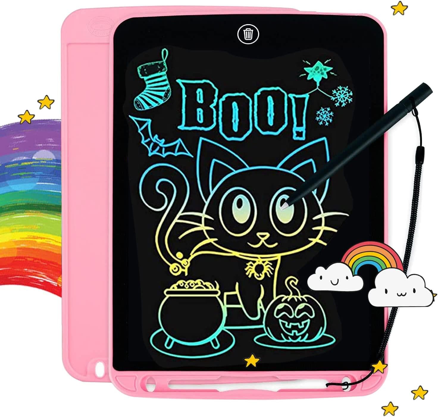 MoKasi, Girls Toys for 3 4 5 6 Year Old: Kids 10inch LCD Writing Tablet Doodle Board Toddler Educational Drawing Pad Coloring Electronic Drawing Board Travel Learning Toy Girl Boys Birthday Gifts Age 3-6