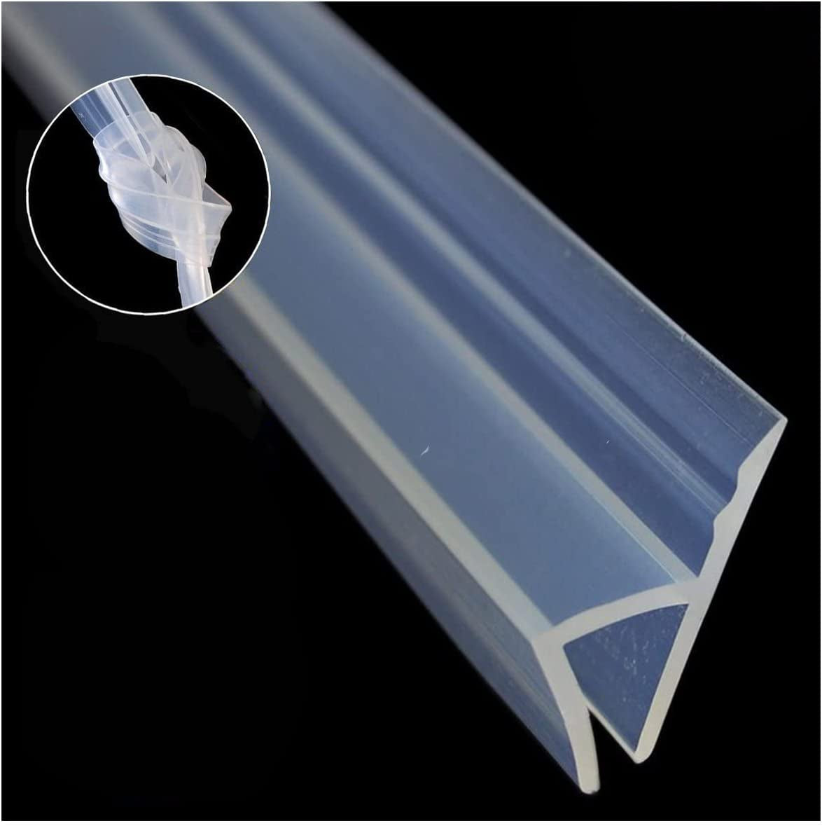 WYLSY, Glass Shower Door Seal Strip(No Adhesive Include), 3Meter Frameless Weather Stripping Seal Sweep for Door Windows, Flexible with Durable Silicone for 10Mm 3/8" Glass (3M Long, H Shape)