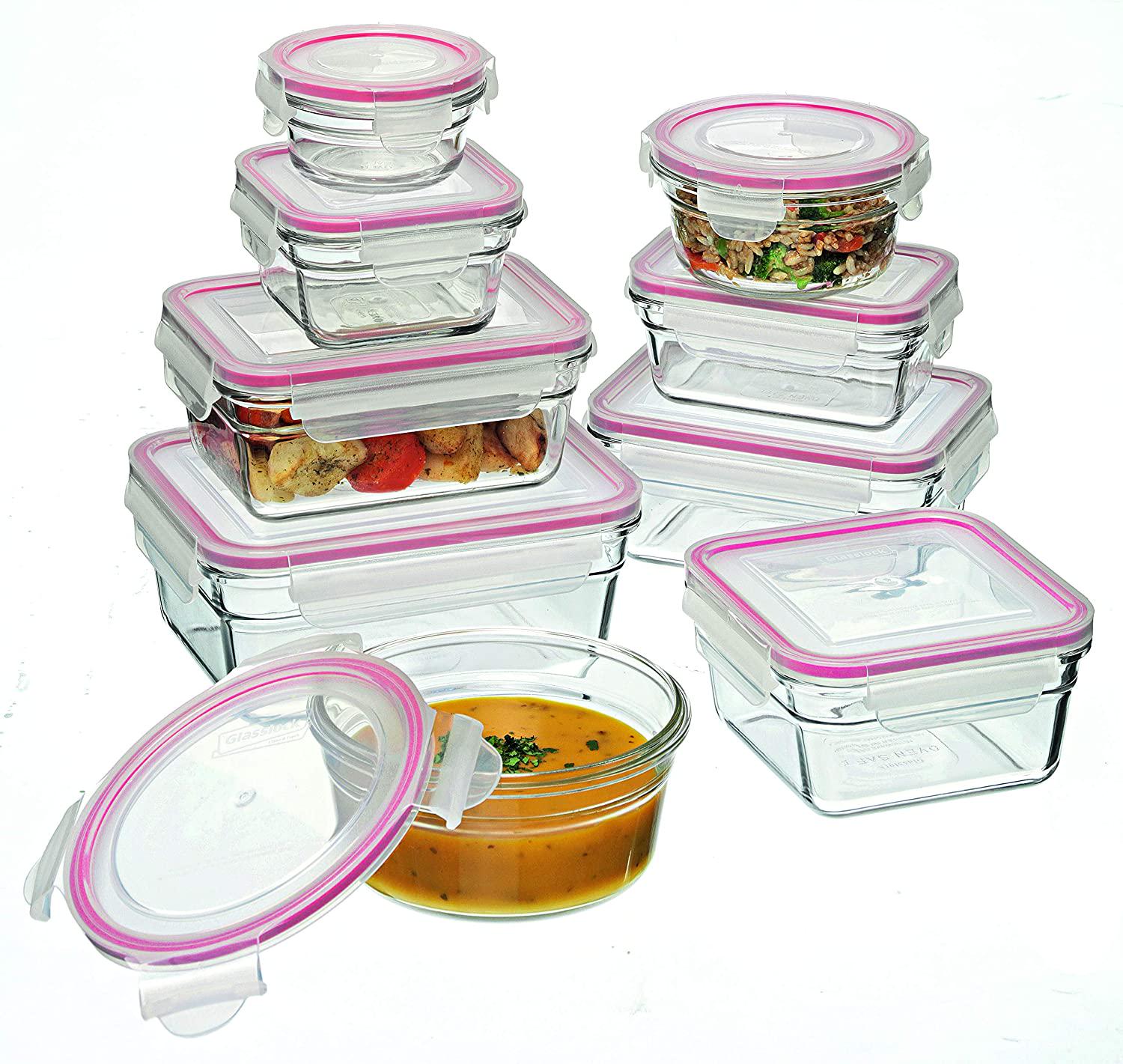 GLASSLOCK, Glasslock Oven Safe Glass Container, 9-Piece Set, Clear, GL-474