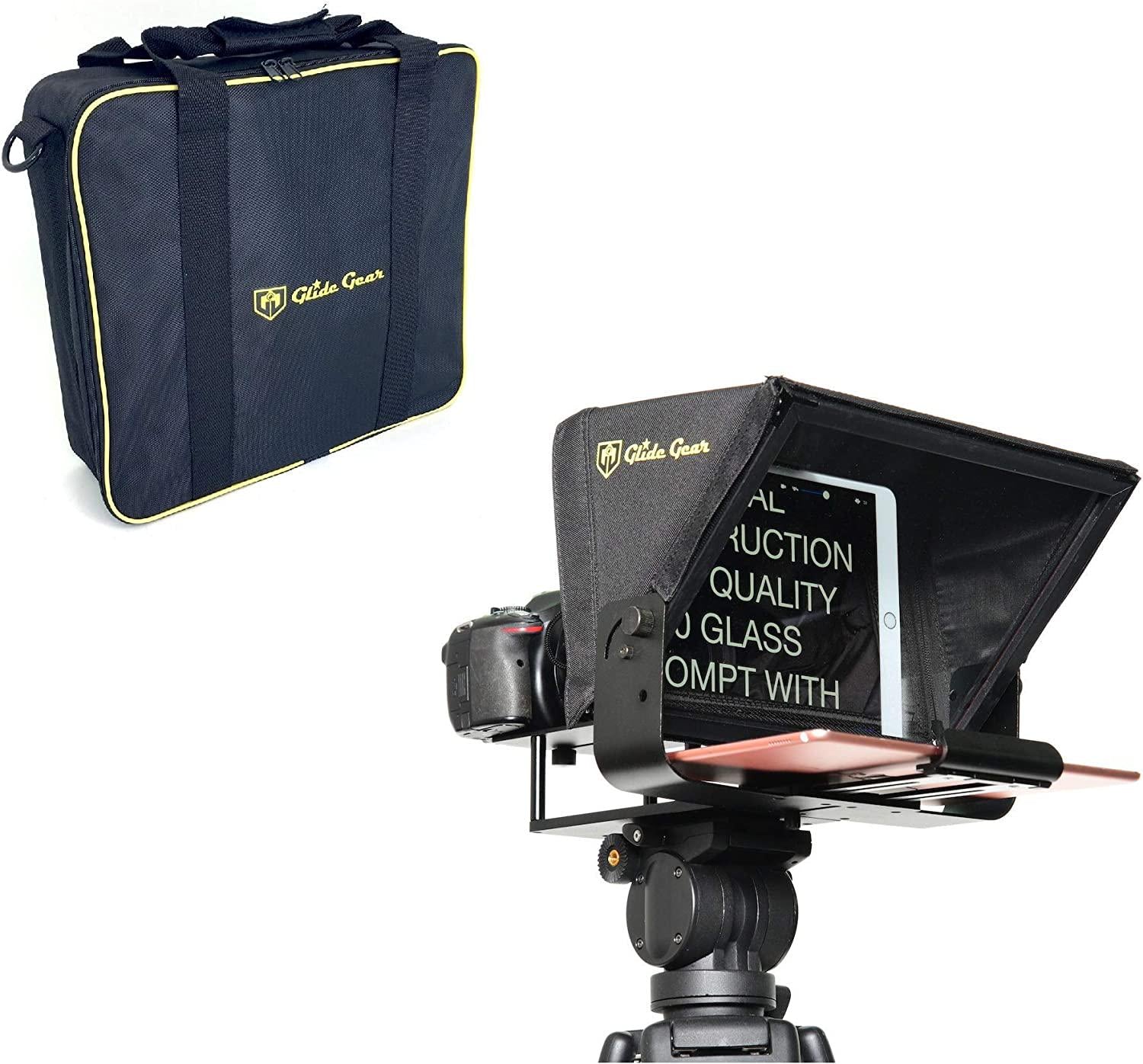 Glide Gear, Glide Gear TMP100 Adjustable iPad/ Tablet/ Smartphone Teleprompter Beam Splitter 70/30 Glass w/ Carry Case No Plastic All Metal / No Assembly Required
