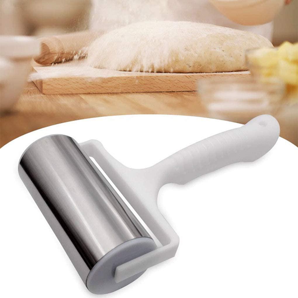 Goeielewe, Goeielewe Stainless Steel Rolling Pin with Plastic Handle, Small Mini Pastry and Pizza Dough Baker Roller Ideal for Baking Dough, Pizza, Pie, Pastries, Pasta and Cookies (Random Color)