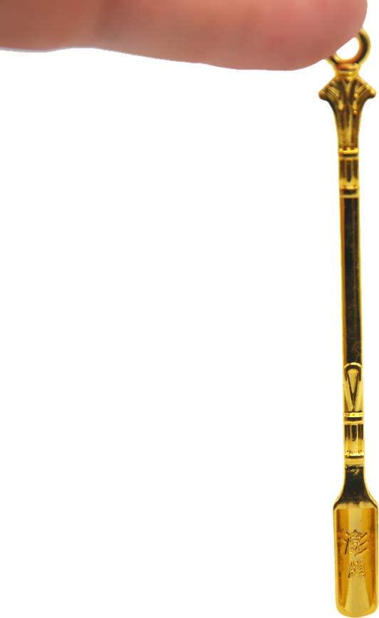 Lmbros, Gold Mini Spoon Mini Shovel Microscale Spoon Home Supplies Pendants Necklace Vials