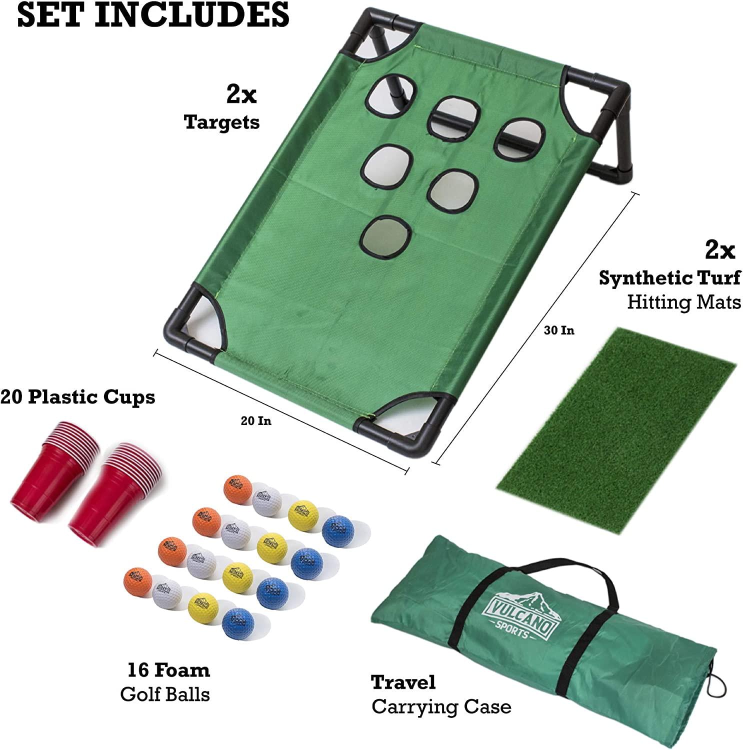 VULCANO SPORTS, Golf Pong Game Set, Best in Outdoor Games, Backyard Games for Adults, Golf Chipping Game, Golf Gifts for Men, Best in Yard Games, Perfect Golf Gift.