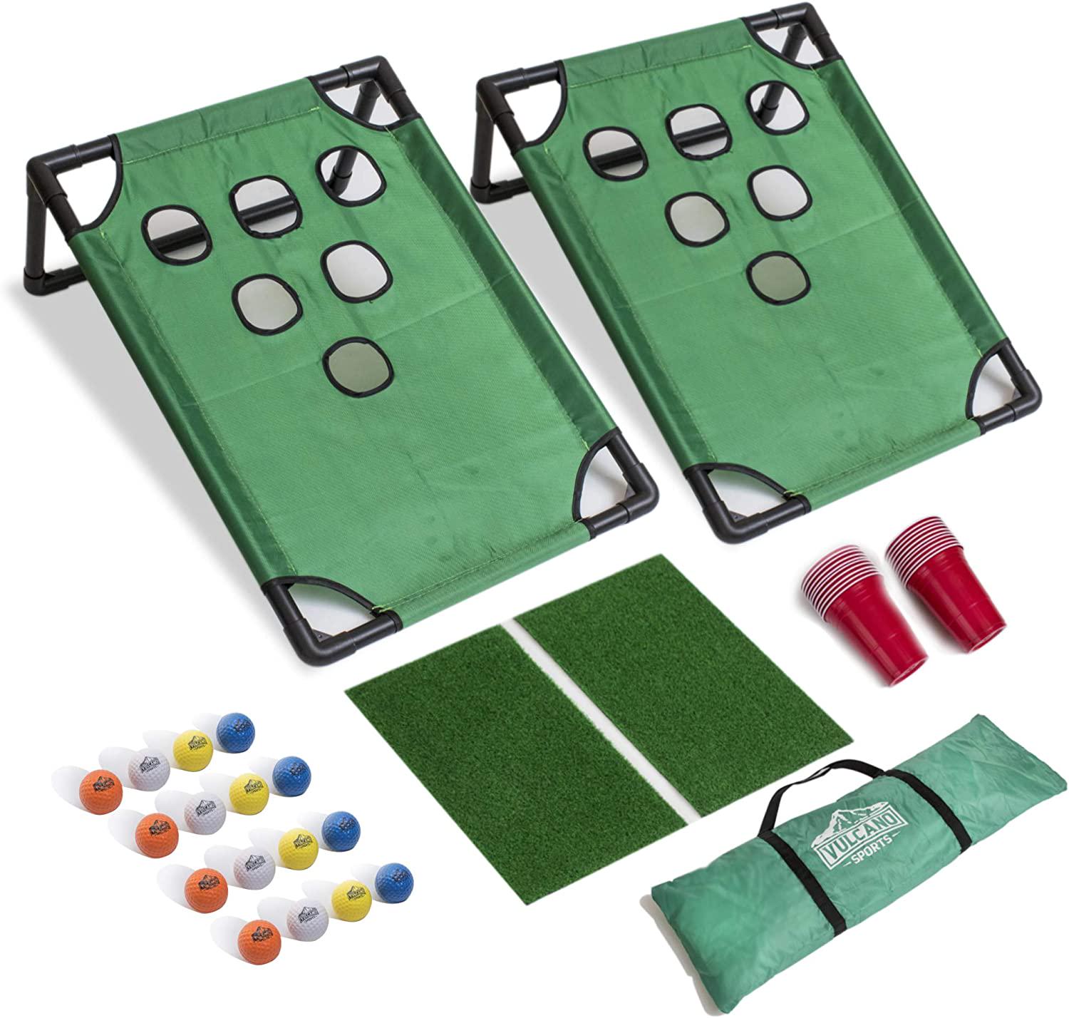 VULCANO SPORTS, Golf Pong Game Set, Best in Outdoor Games, Backyard Games for Adults, Golf Chipping Game, Golf Gifts for Men, Best in Yard Games, Perfect Golf Gift.