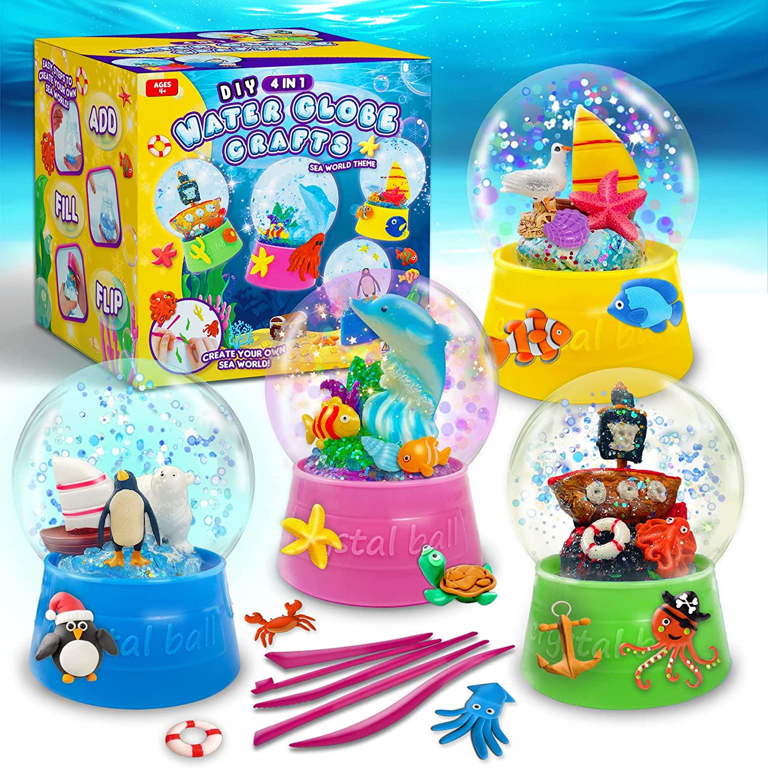 Goody King, Goodyking Make Your Own Water Globe - Snow Water Stem Projects Diy Activities Glitters Supplies Perfect Arts And Crafts Clay For Girls Boys Kids Ages 4-6 4-8 6-8 8-12 + Years Old Materials Stuff Games