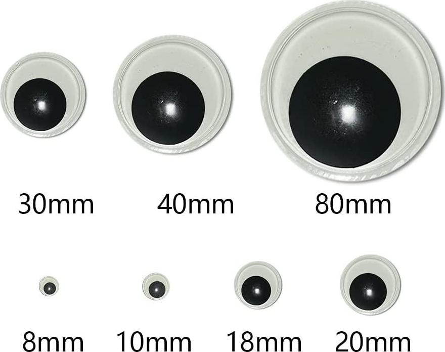 Vanteexpro, Googly Eyes for Crafts, 100Pcs Self Adhesive Luminous Jiggle Craft Eyes with Muti Sizes for DIY