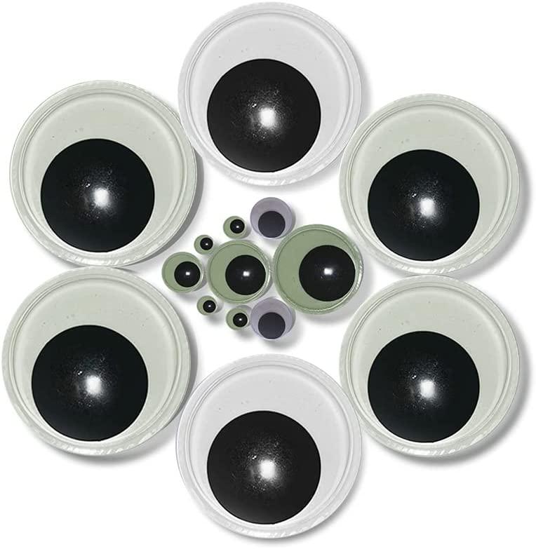 Vanteexpro, Googly Eyes for Crafts, 100Pcs Self Adhesive Luminous Jiggle Craft Eyes with Muti Sizes for DIY