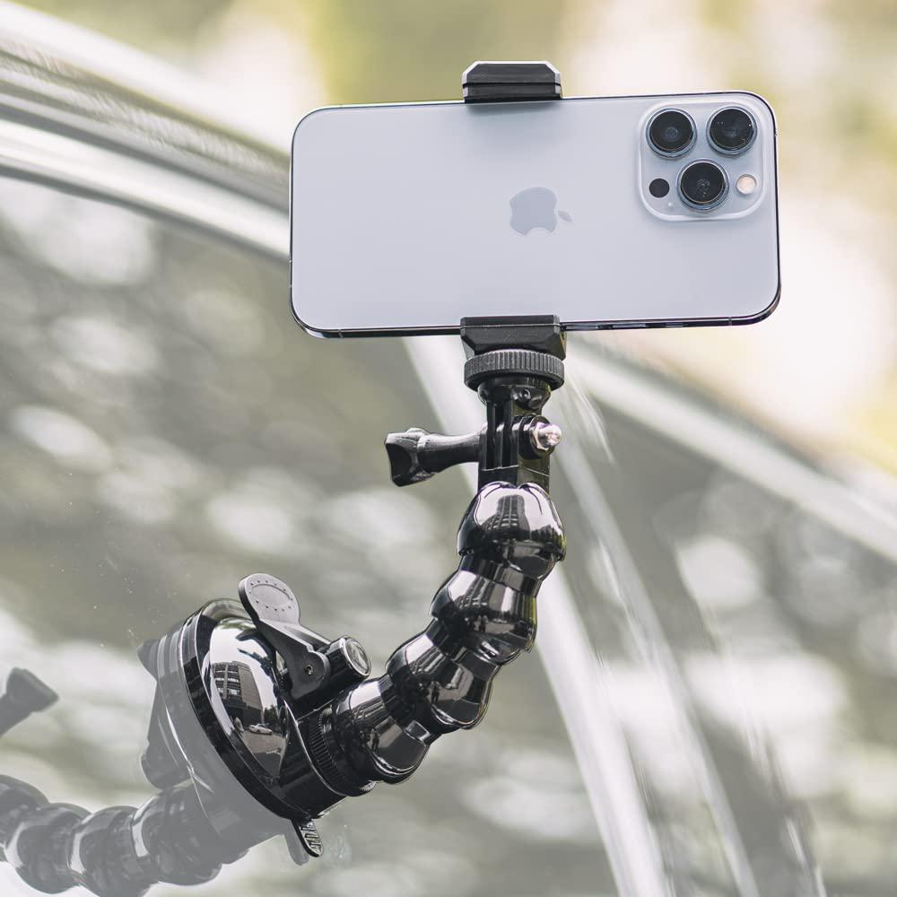 SOH Mingying, Gooseneck Phone Suction Cup Mount for Windshield/Window/Dashboard, Car Phone Holder Mount Compatible with iPhone 13/13 pro/13 Pro Max, iPhone 12/11/X, Samsung, etc.